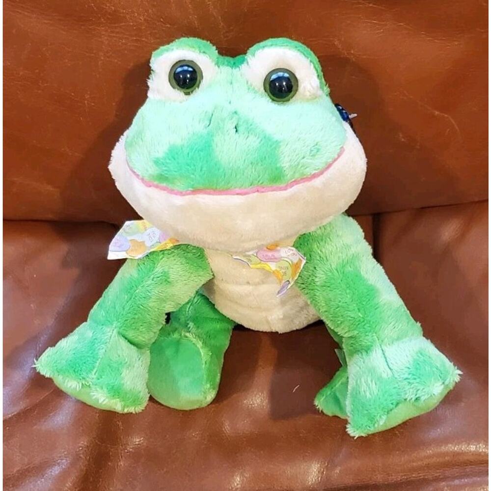 10.5 Inch Applause Candy Heart Frog Stuffed Animal Plush Toy Love Engagement
